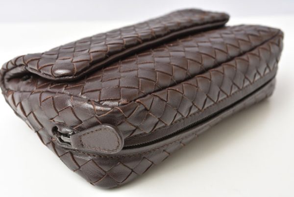 230930 bv 6 Bottega Veneta Shoulder Clutch Bag Dark Brown