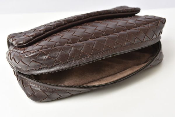 230930 bv 7 Bottega Veneta Shoulder Clutch Bag Dark Brown