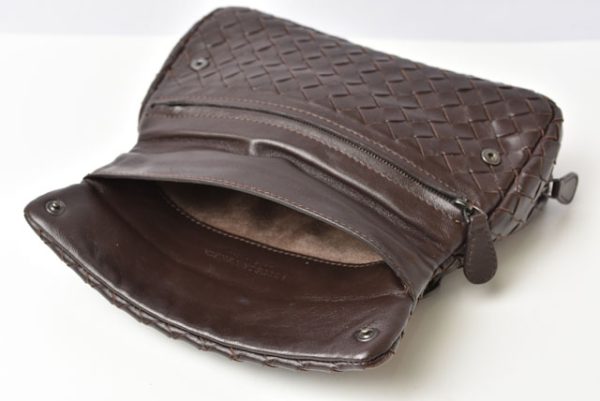 230930 bv 9 Bottega Veneta Shoulder Clutch Bag Dark Brown