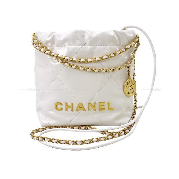 23100518 Chanel Mini Matelasse Calfskin Shoulder Bag White