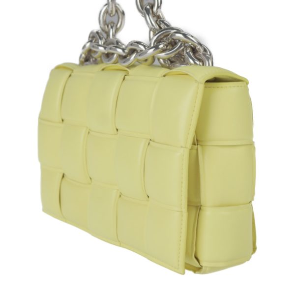 2310053010056 2 Bottega Veneta Chain Cassette Lambskin Shoulder Bag Yellow