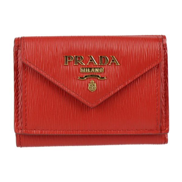 2310061001024 1 Prada Leather Compact Wallet Red