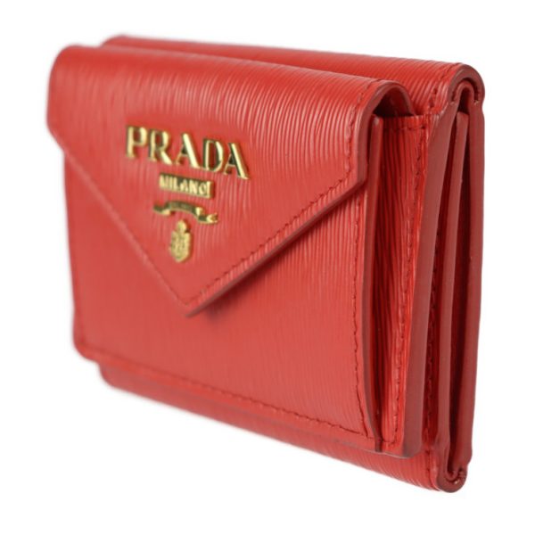 2310061001024 2 Prada Leather Compact Wallet Red