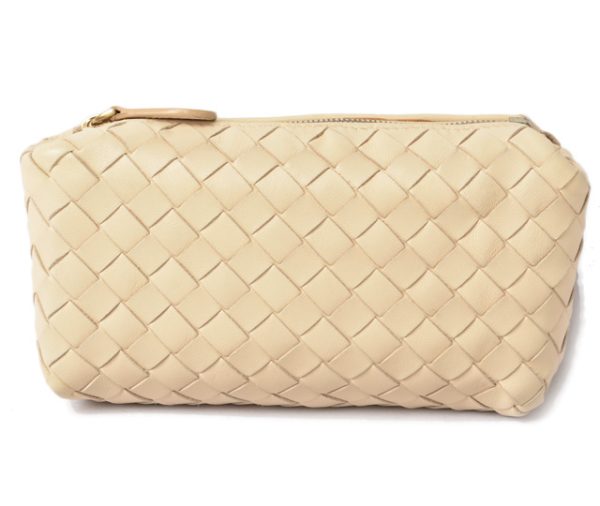 231024 bv 1 Bottega Veneta Cosmetic Pouch Travel Pouch Intrecciato Nappa Cream