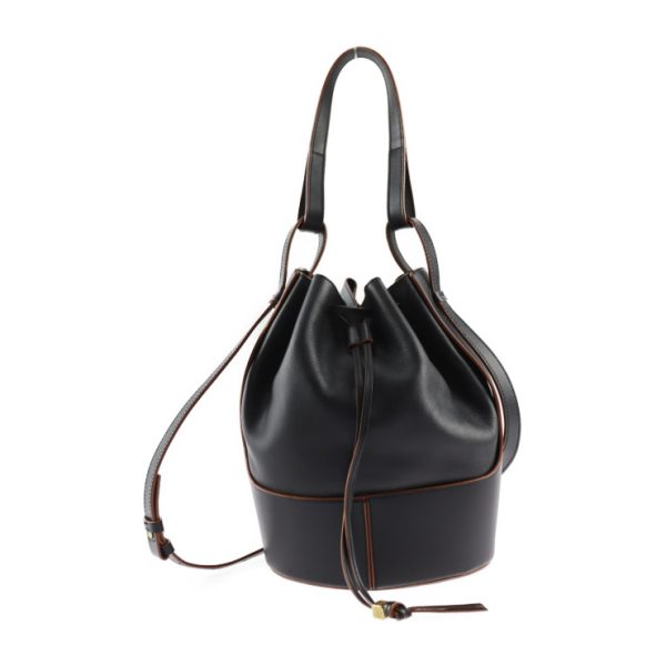 2311123007068 1 Loewe Balloon Medium Shoulder Bag Calfskin Black Brown