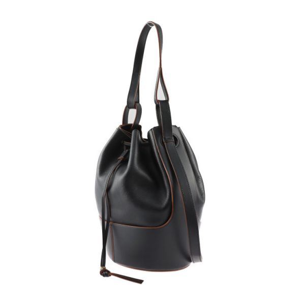 2311123007068 2 Loewe Balloon Medium Shoulder Bag Calfskin Black Brown