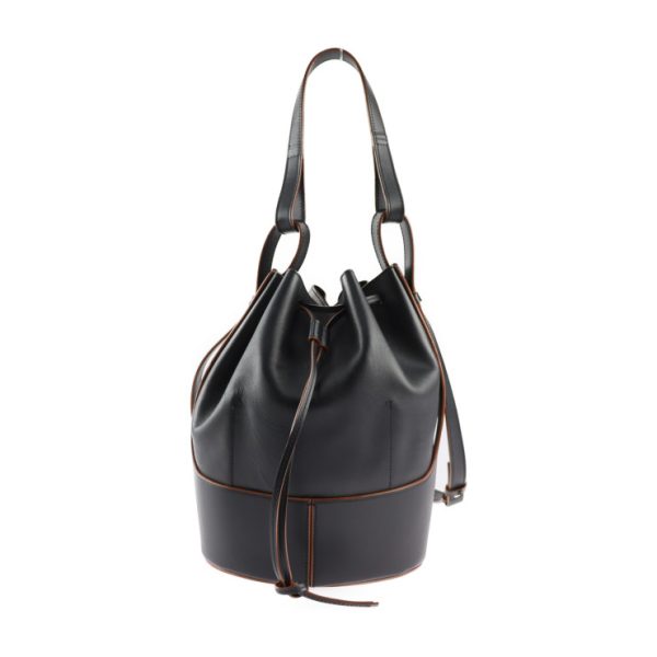 2311123007068 3 Loewe Balloon Medium Shoulder Bag Calfskin Black Brown