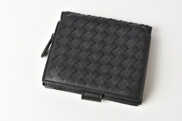 23112505 bv 3 Bottega Veneta Wallet Bi fold Mens Womens Intrecciato Black