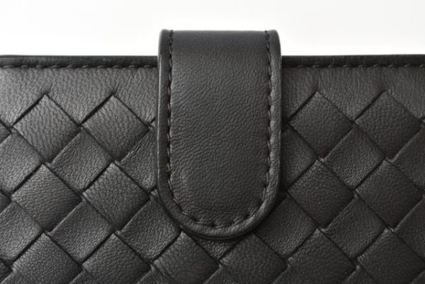 23112505 bv 4 Bottega Veneta Wallet Bi fold Mens Womens Intrecciato Black