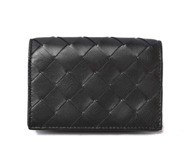 23112512 bv 1 Bottega Veneta Card Case Business Card Case Coin Case Intrecciato Lambskin Black