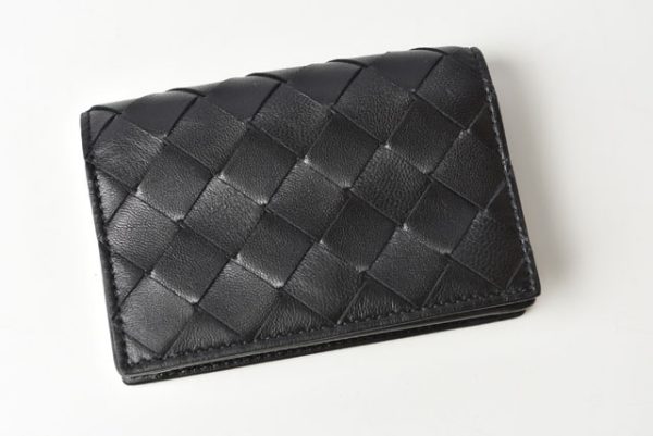 23112512 bv 2 Bottega Veneta Card Case Business Card Case Coin Case Intrecciato Lambskin Black