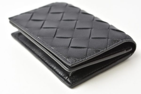 23112512 bv 4 Bottega Veneta Card Case Business Card Case Coin Case Intrecciato Lambskin Black