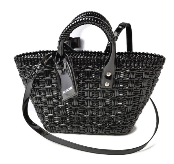 23112516 ba 1 Balenciaga Hand Shoulder Basket Bag Enamel Black