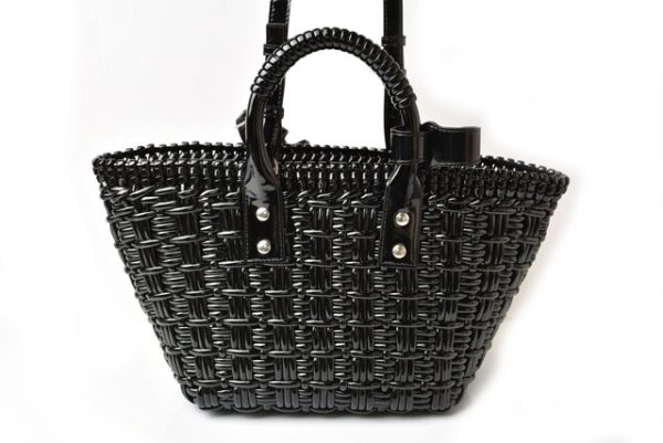 23112516 ba 4 Balenciaga Hand Shoulder Basket Bag Enamel Black