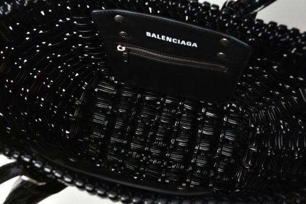 23112516 ba 6 Balenciaga Hand Shoulder Basket Bag Enamel Black