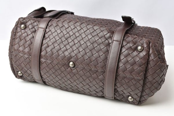 23112602 bv 10 Bottega Veneta Handbag Mini Boston Intrecciato Nappa Montaigne Dark Brown