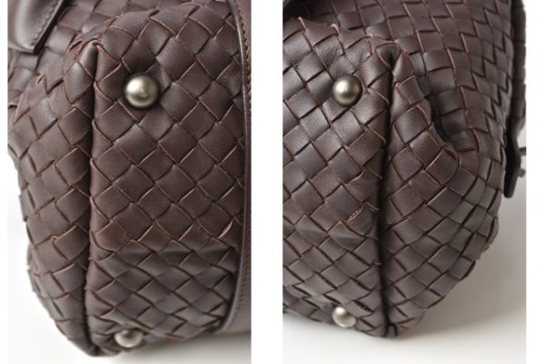 23112602 bv 4 Bottega Veneta Handbag Mini Boston Intrecciato Nappa Montaigne Dark Brown