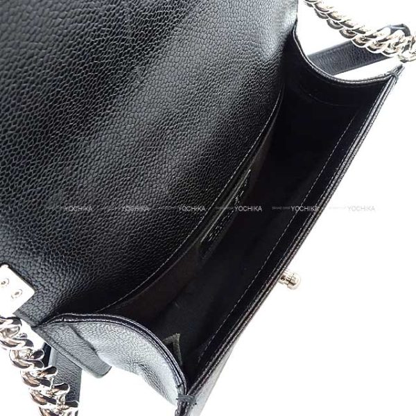 23120304 1 Chanel Chevron V Stitch Chain Caviar Skin Shoulder Bag Black