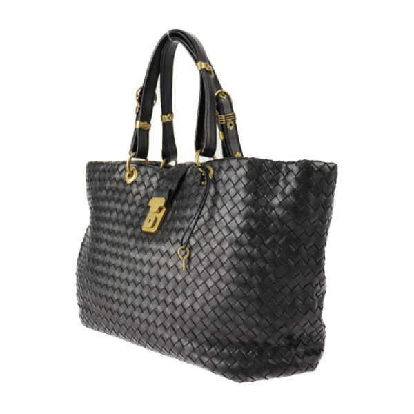 2312063007108 2 Bottega Veneta Rome Intrecciato Leather Tote Bag Black