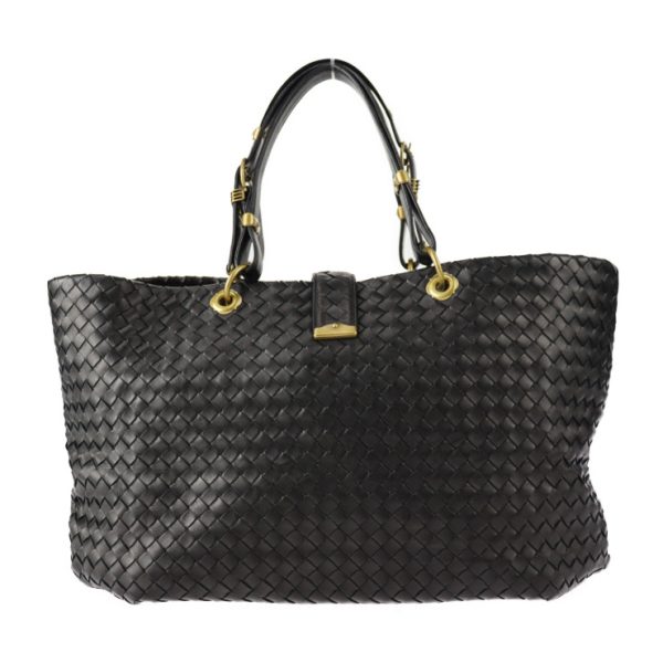 2312063007108 3 Bottega Veneta Rome Intrecciato Leather Tote Bag Black