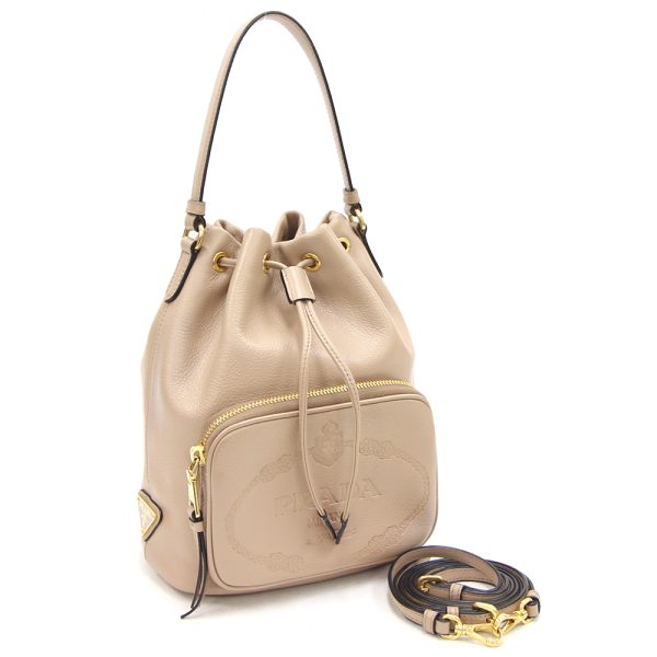 2312180011 Prada Handbag Leather Beige