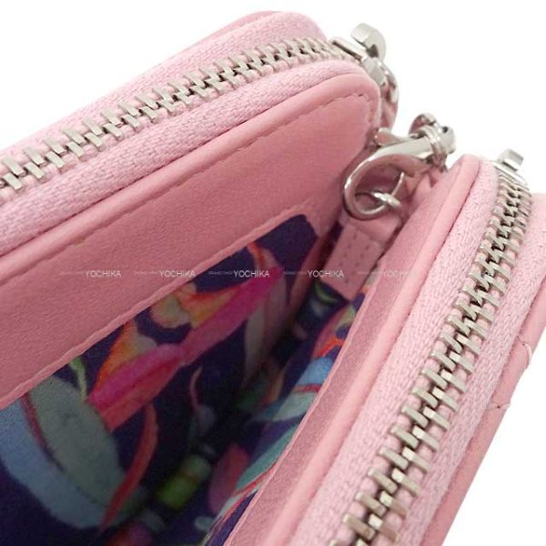 23121803 4 Chanel Coco Mark Matelasse Wild Stitch Chain Wallet Pink