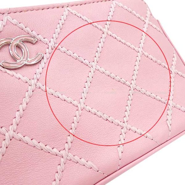 23121803 7 Chanel Coco Mark Matelasse Wild Stitch Chain Wallet Pink