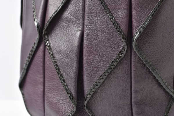 23122114 bv 4 Bottega Veneta Handbag Leather Python Purple Black