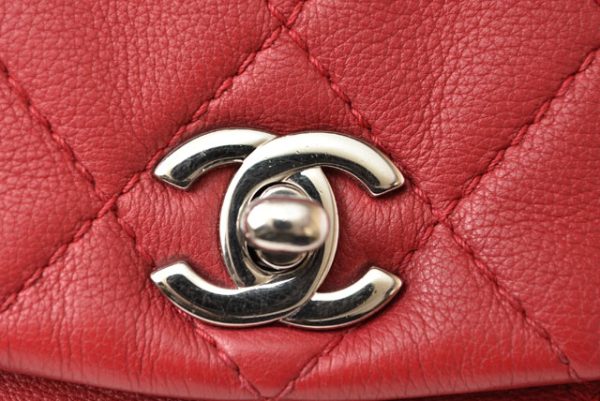 23122409 ch 4 Chanel Chain Matelasse Leather Shoulder Bag Red