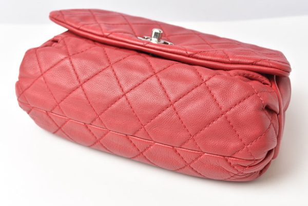 23122409 ch 5 Chanel Chain Matelasse Leather Shoulder Bag Red