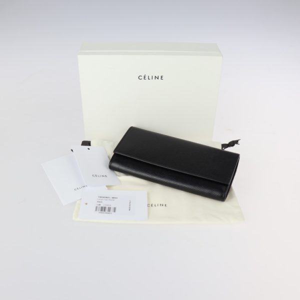 2313043010070 10 Celine Large Flap Wallet Calf Leather Black