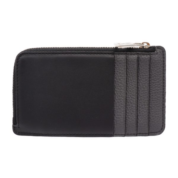 2313093002022 3 Loewe Signature Coin Card Holder Calfskin Leather Gray Black