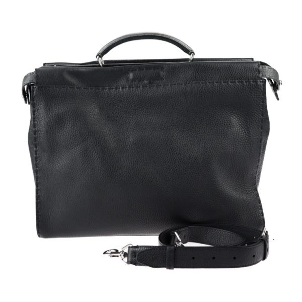 2314063010132 1 Fendi Peekaboo Selleria Handbag Roman Leather Black