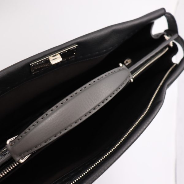 2314063010132 7 Fendi Peekaboo Selleria Handbag Roman Leather Black