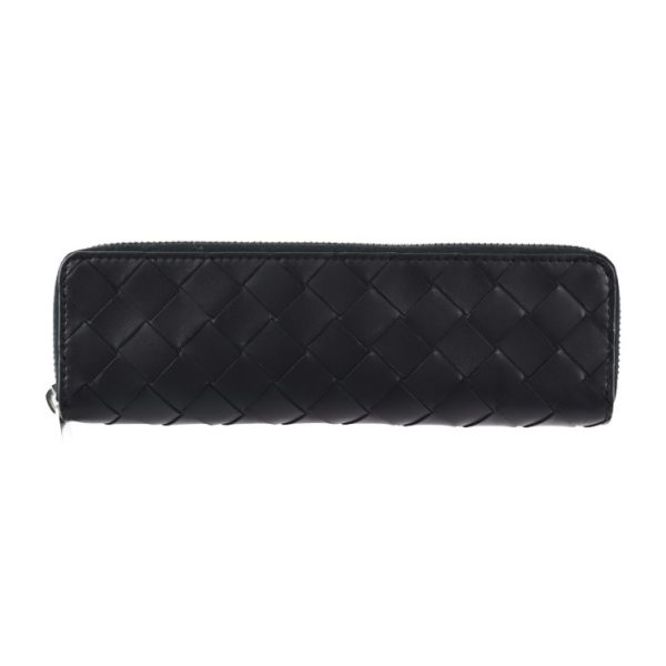 2314123007080 1 Bottega Veneta Intrecciato Calf Leather Pen Case Black