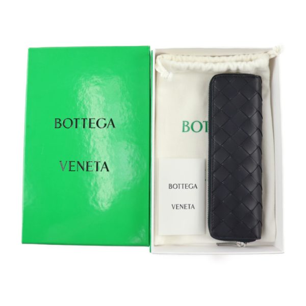 2314123007080 9 Bottega Veneta Intrecciato Calf Leather Pen Case Black