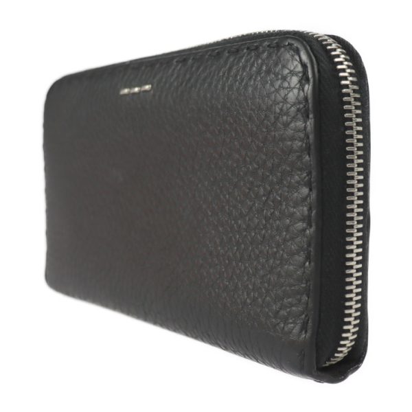 2316011001017 2 Fendi Selleria Long Wallet Calf Leather Black