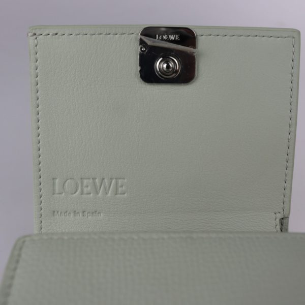 2316043008082 9 Loewe Anagram Compact Flap Wallet Bifold Wallet Leather Light Green