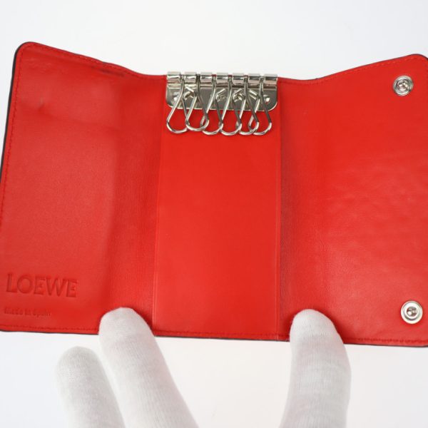 2316063001165 6 Loewe Repeat Anagram Key Case Leather Primary Red