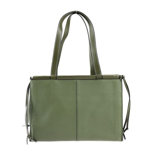 2316113007092 3 Loewe Cushion Tote Small Calf Leather Handbag Olive Green