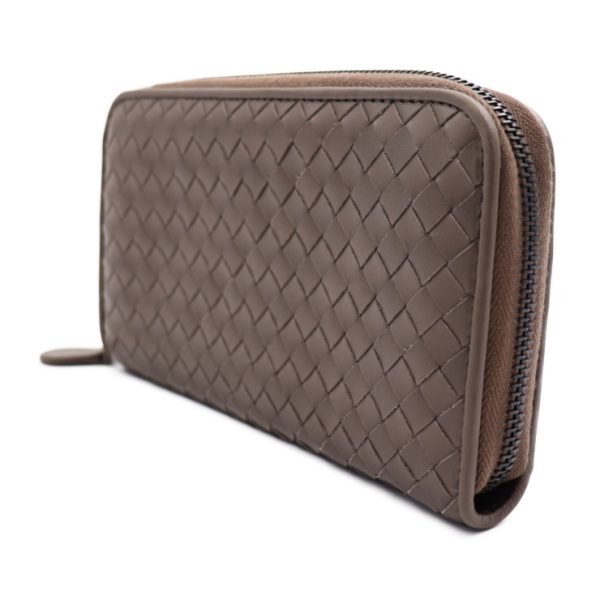 2317073008088 2 Bottega Veneta Intrecciato Calf Leather Long Wallet Taupe