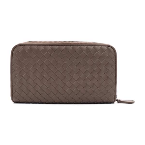 2317073008088 3 Bottega Veneta Intrecciato Calf Leather Long Wallet Taupe