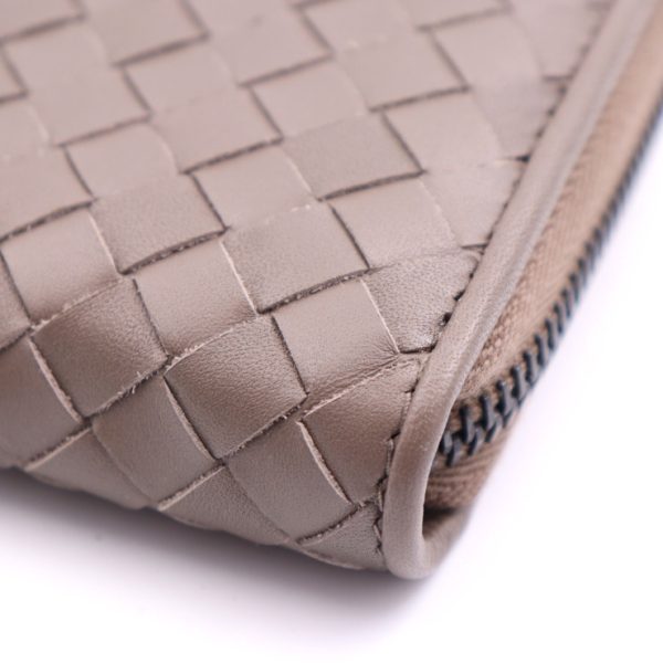 2317073008088 5 Bottega Veneta Intrecciato Calf Leather Long Wallet Taupe