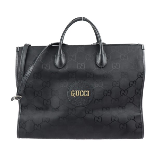 2317093008078 1 GUCCI Tote Bag Nylon Leather Black 2 Way Shoulder Bag