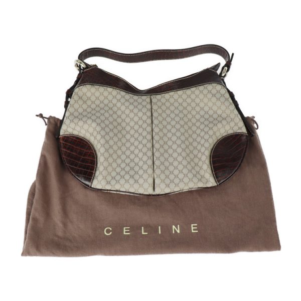 2319043002106 10 Celine Paris Macadam Shoulder Bag Canvas Leather Beige Brown