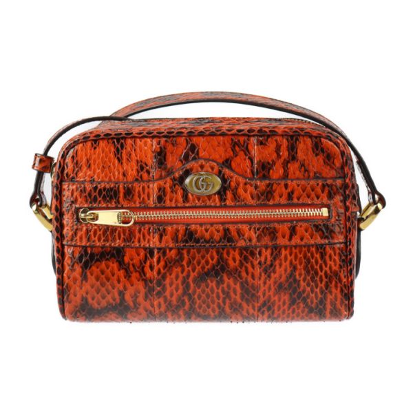 2319063008167 1 GUCCI Ophidia Shoulder Bag Python Orange Black GG