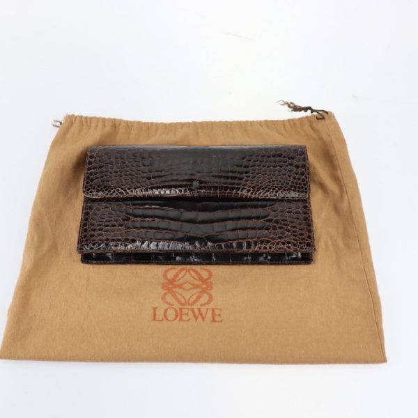 2319103007141 10 Loewe Bag Crocodile Shoulder Bag Brown