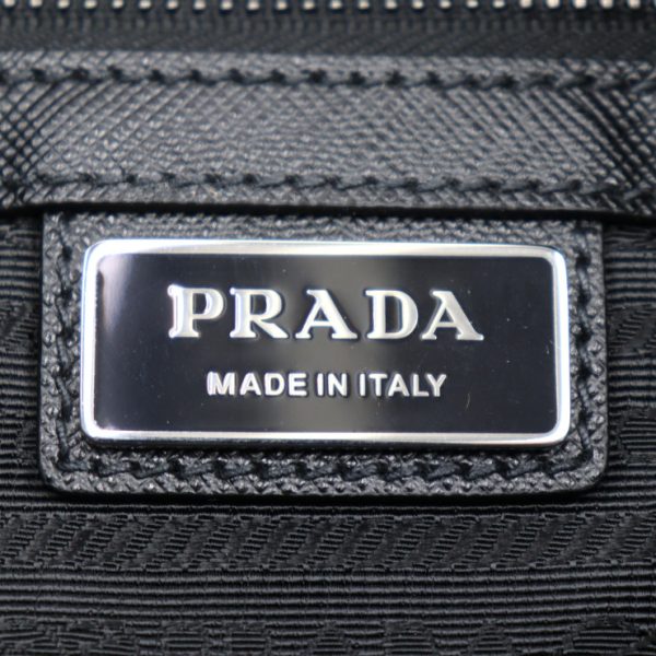 2319103007142 7 Prada Nylon Leather Shoulder Bag Black