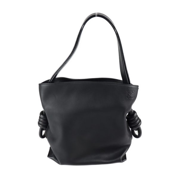 2320083008114 10 Loewe Flamenco Knot Small Shoulder Bag Calfskin Leather Black