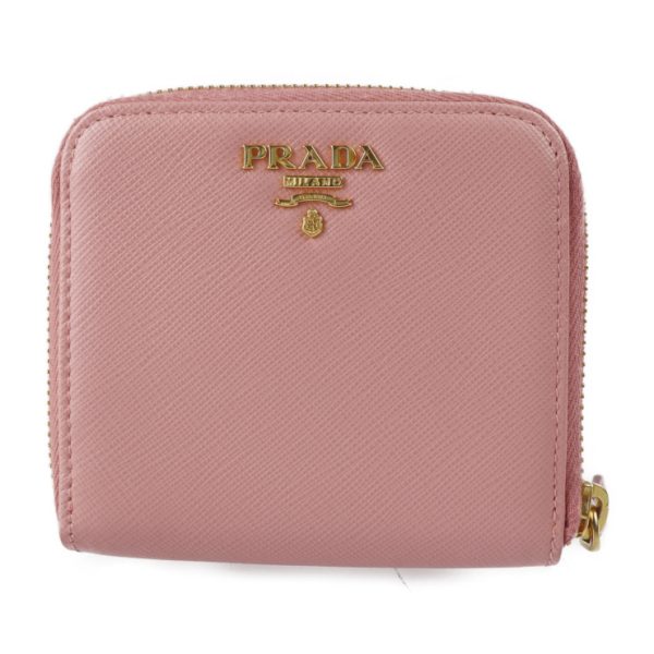 2322013008077 1 Prada Saffiano Metal Leather Bifold Wallet Pink